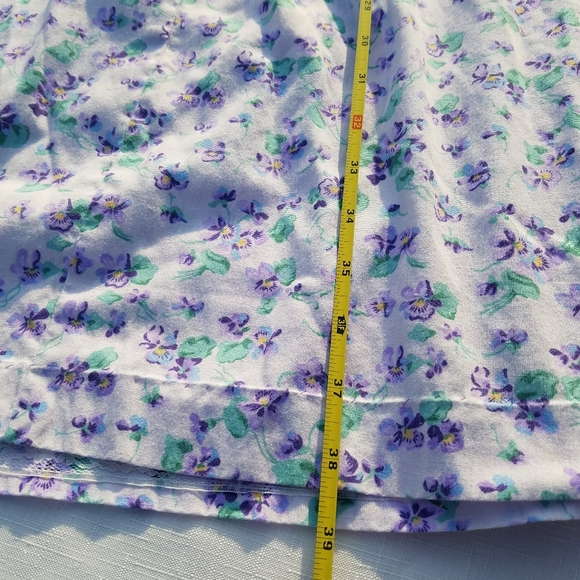 VTG Cute Purple Floral Cotton Shift Dress Button S - Picture 2 of 10